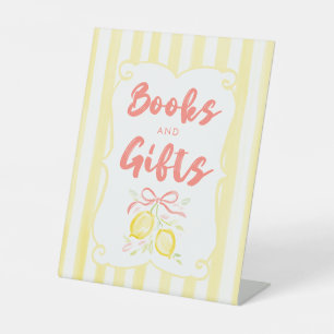 Lemon-Thema-Mädchen-Baby-Shower-Bücher & Geschenke Sockelschild