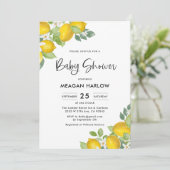 Lemon Theme Baby Shower Oh Baby Dusche Einladung (Stehend Vorderseite)