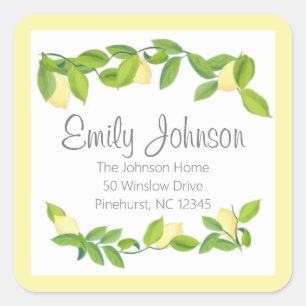 Lemon Theme Brautparty Address Sticker