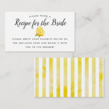 Lemon Theme Brautparty Rezept Card