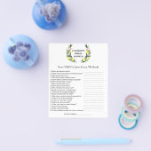 Lemon Theme Brautparty Trivia Frage Flyer (Einzeln)