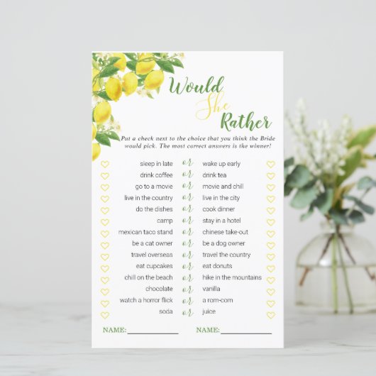 Lemon Theme Brautparty würde sie eher spielen (Stehend Vorderseite)