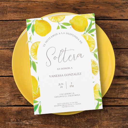 Lemon Theme Bridal Dusche Einladung in Spanisch