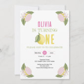 Lemon Theme Erstgeburt Girl Einladung (Vorderseite)