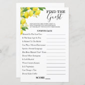 Lemon Theme Find the Guest Game Card (Vorne/Hinten)