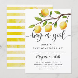 Lemon Theme Gender Reveal Sommer-Party Einladung