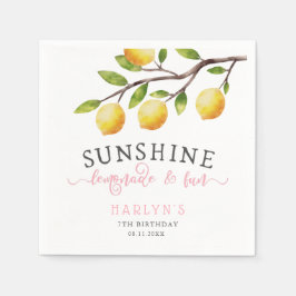 Lemon Theme Girl Birthday Party Napkins Serviette