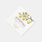 Lemon Theme Girl Birthday Party Napkins Serviette (Ecke)