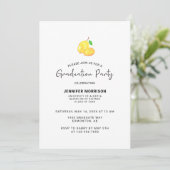 Lemon Theme Graduation Party Boho Moderner Chic Einladung (Stehend Vorderseite)