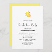Lemon Theme Graduation Party Boho Moderner Chic Einladung (Vorne/Hinten)