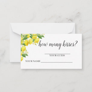 Lemon Theme Guess Wie viele Kisses Mitteilungskarte