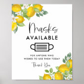 Lemon Theme Party Masken Verfügbares Zeichen Poster (Vorne)
