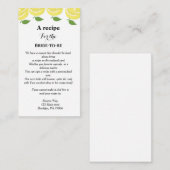 Lemon Theme Recipe Anfrage Brautparty Begleitkarte (Vorne/Hinten)
