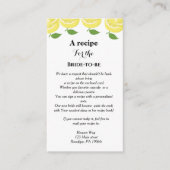 Lemon Theme Recipe Anfrage Brautparty Begleitkarte (Vorderseite)
