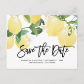 Lemon Theme Summer Wedding Save the Date Postkarte (Vorderseite)
