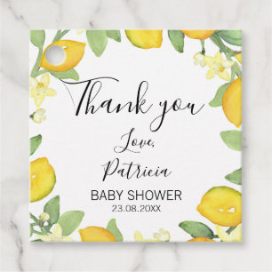 Lemon Themed Baby Dusche Gefallen Tag Geschenkanhänger
