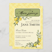 Lemon Themed Bridal Shower Invitation Einladung (Vorne/Hinten)