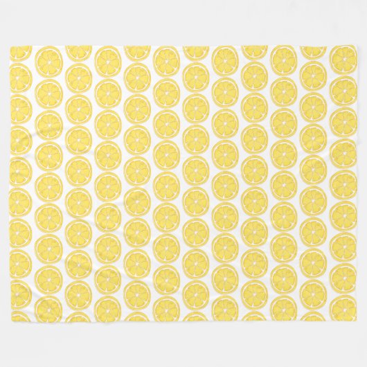 Lemon Themed Fleece Throw Blanket (Vorderseite (Horizontal))