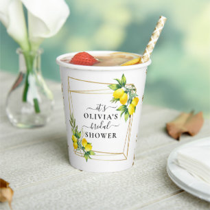 Lemon Themed Geometric Brautparty Paper Cups Pappbecher
