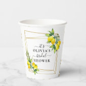 Lemon Themed Geometric Brautparty Paper Cups Pappbecher (Vorderseite)