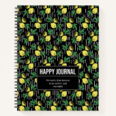 Lemon-Themed "Happy Journal" - Früchte & Positivit Notizblock (Vorderseite)