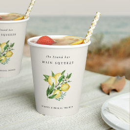 Lemon Themed Main Squeeze Brautparty Pappbecher