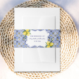 Lemon-Themed Mediterranean Tile Wedding Einladungsbanderole