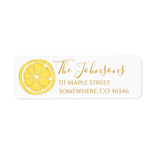 Lemon Themed Personalisiert Address Labels (Vorne)