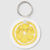 Lemon Themed Personalisiert Key Chain Schlüsselanhänger (Vorderseite)