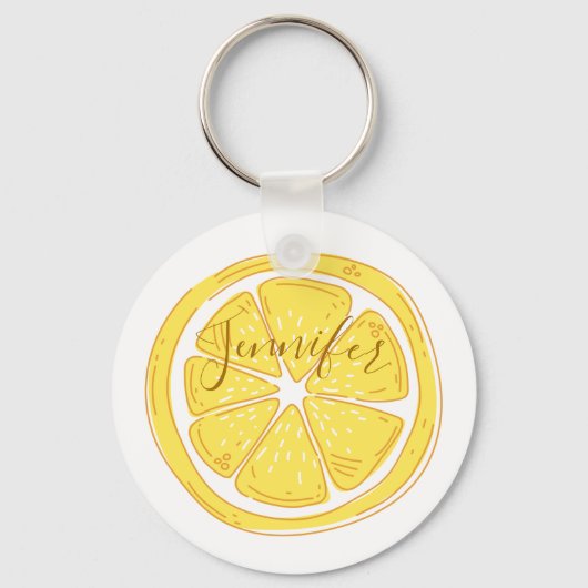 Lemon Themed Personalisiert Key Chain Schlüsselanhänger (Vorderseite)