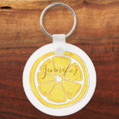 Lemon Themed Personalisiert Key Chain Schlüsselanhänger (Vorderseite)