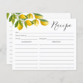 Lemon Themed Rezeptkarten (Vorne/Hinten)