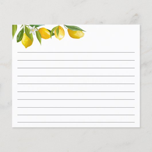 Lemon Themed Rezeptkarten (Rückseite)