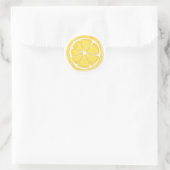 Lemon Themed Round Sticker (Tasche)