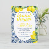 Lemon Tile Brautparty Einladung (Stehend Vorderseite)