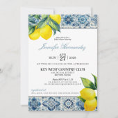 Lemon Tile Bridal Dusche Einladung (Vorderseite)