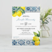 Lemon Tile Bridal Dusche Einladung (Stehend Vorderseite)