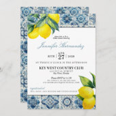 Lemon Tile Bridal Dusche Einladung (Vorne/Hinten)