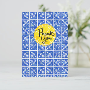 Lemon & Tile "Danke" flache Grußkarte Dankeskarte