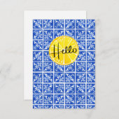 Lemon & Tile "Hello" Flachgrusskarte Dankeskarte (Vorne/Hinten)