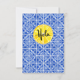 Lemon & Tile Hello in Spanish: "Hola card" Dankeskarte
