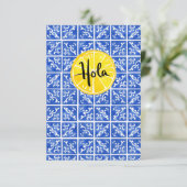 Lemon & Tile Hello in Spanish: "Hola card" Dankeskarte (Stehend Vorderseite)