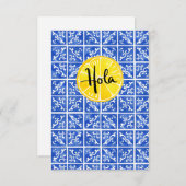 Lemon & Tile Hello in Spanish: "Hola card" Dankeskarte (Vorne/Hinten)