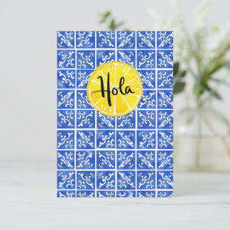 Lemon & Tile Hello in Spanish: "Hola card" Dankeskarte