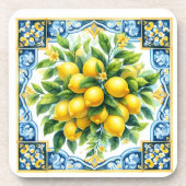 Lemon Tile Plastic Coaster Set Getränkeuntersetzer (Vorderseite)
