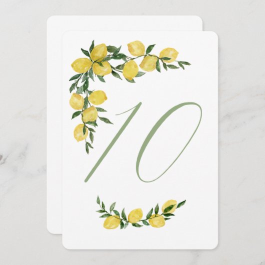 Lemon Tischnummer (Vorne/Hinten)