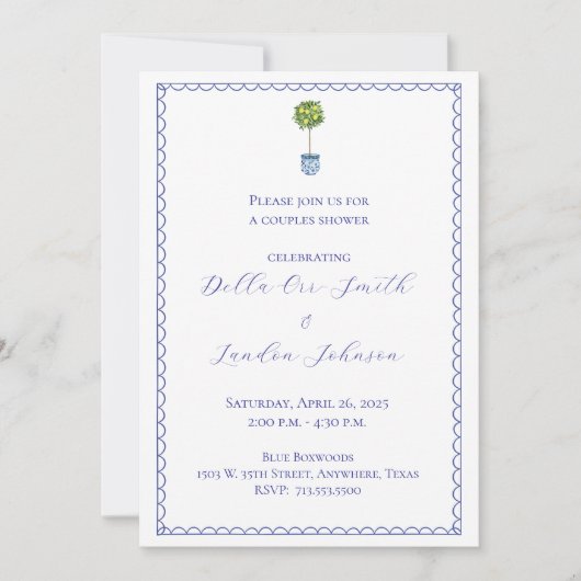 Lemon Topiary - Paare Dusche Einladung (Vorderseite)