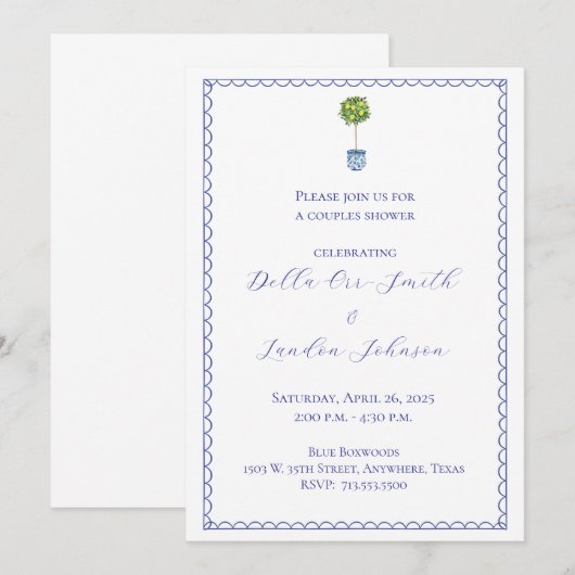 Lemon Topiary - Paare Dusche Einladung (Vorne/Hinten)