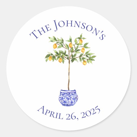 Lemon Topiary - Round Stickers (Vorderseite)