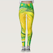 Lemon Tornado Design Leggings (Vorderseite)